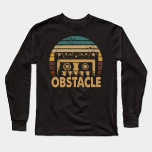 Obstacle Retro Flower 80s 90s Camping Vintage Style Long Sleeve T-Shirt